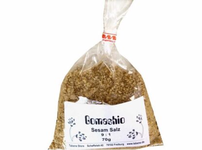 Gomasio Sesamsalz, 70g. Eine gute Salz-Alternative zum Würzen und mildem Salzen.