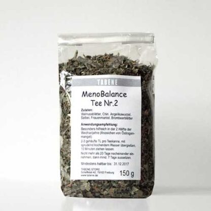 Kräutertee zur Unterstützung in der 2. Phase der Wechseljahren - eine Mischung verschiedener wirkungsvoller Käuter mit hilfreichen Phyto-Hormonen wie Salbei, Walnussblätter, Frauenmantel. chinesische Angelika-Wurzel